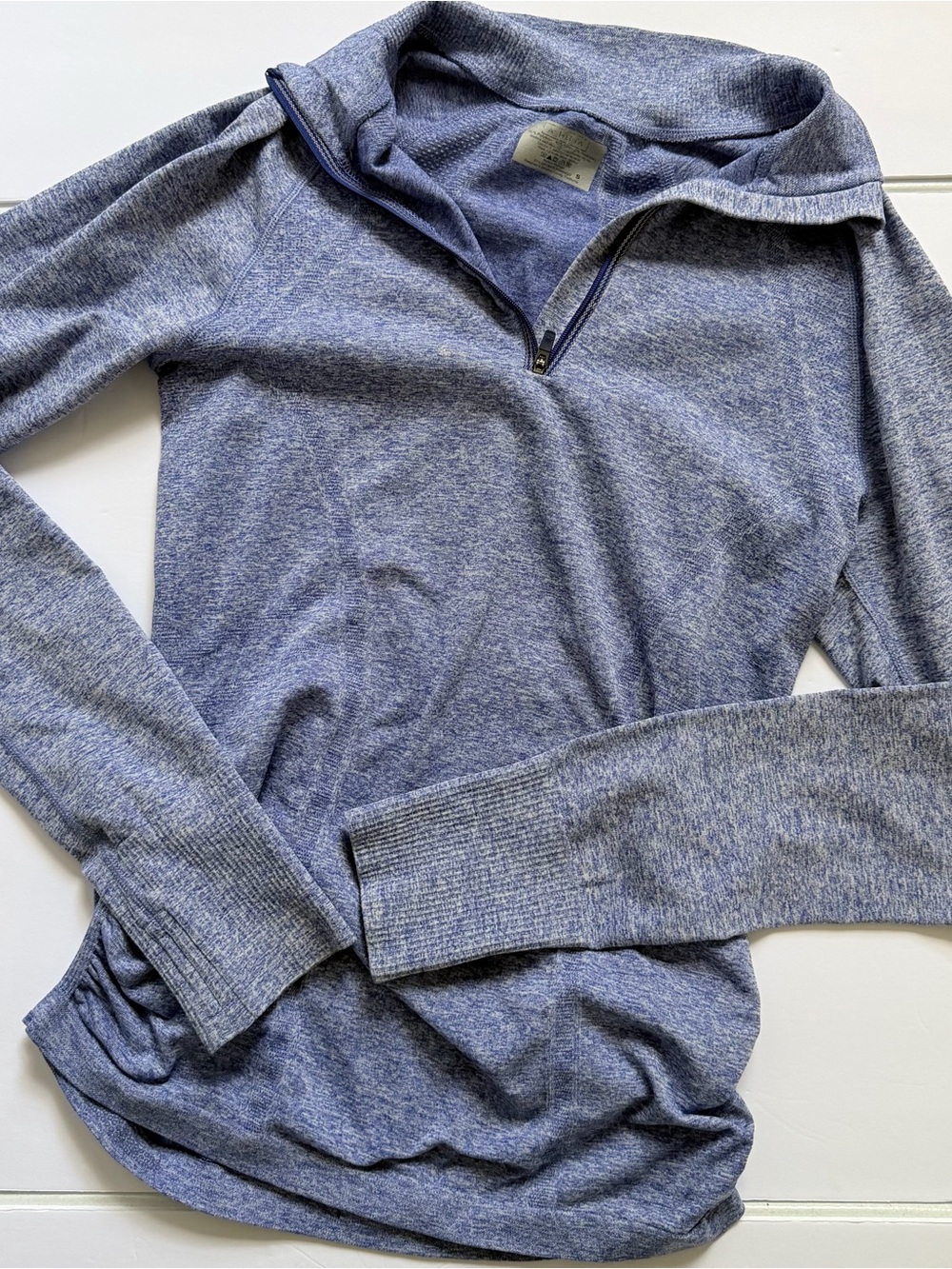 Athleta Quarter-Zip Pullover Athletic Top Small Heathered Blue